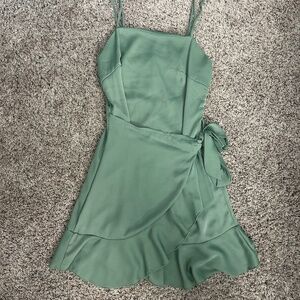 Altar’d State Green Mini Dress with Ruffle Size XS
